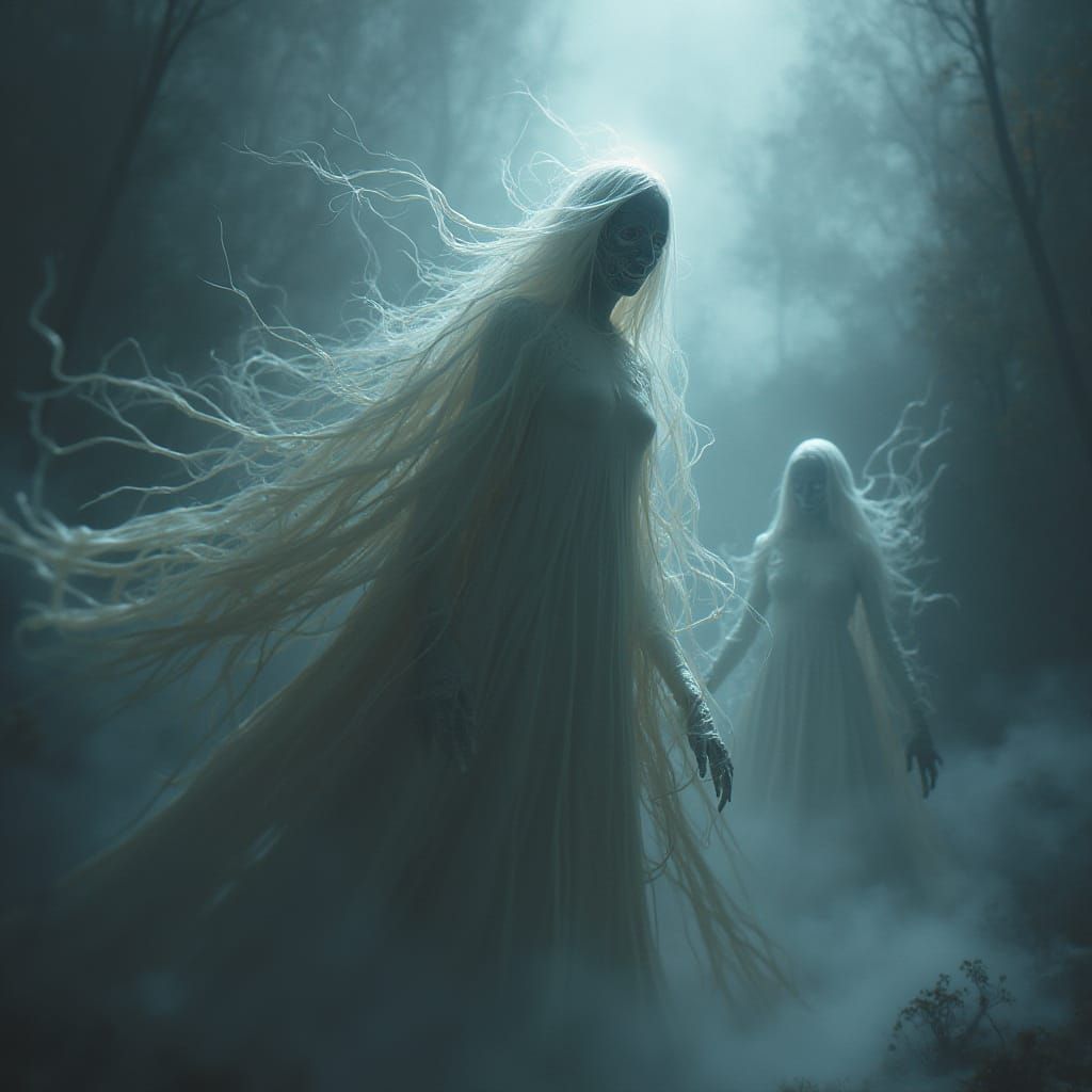 Ethereal Apparitions in Translucent Color Lines