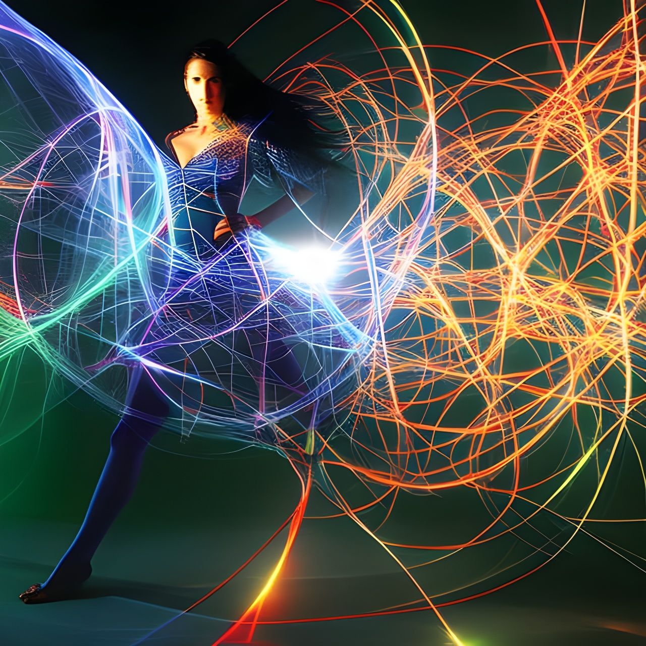 American Gothic Woman in Celtic Slip Dress