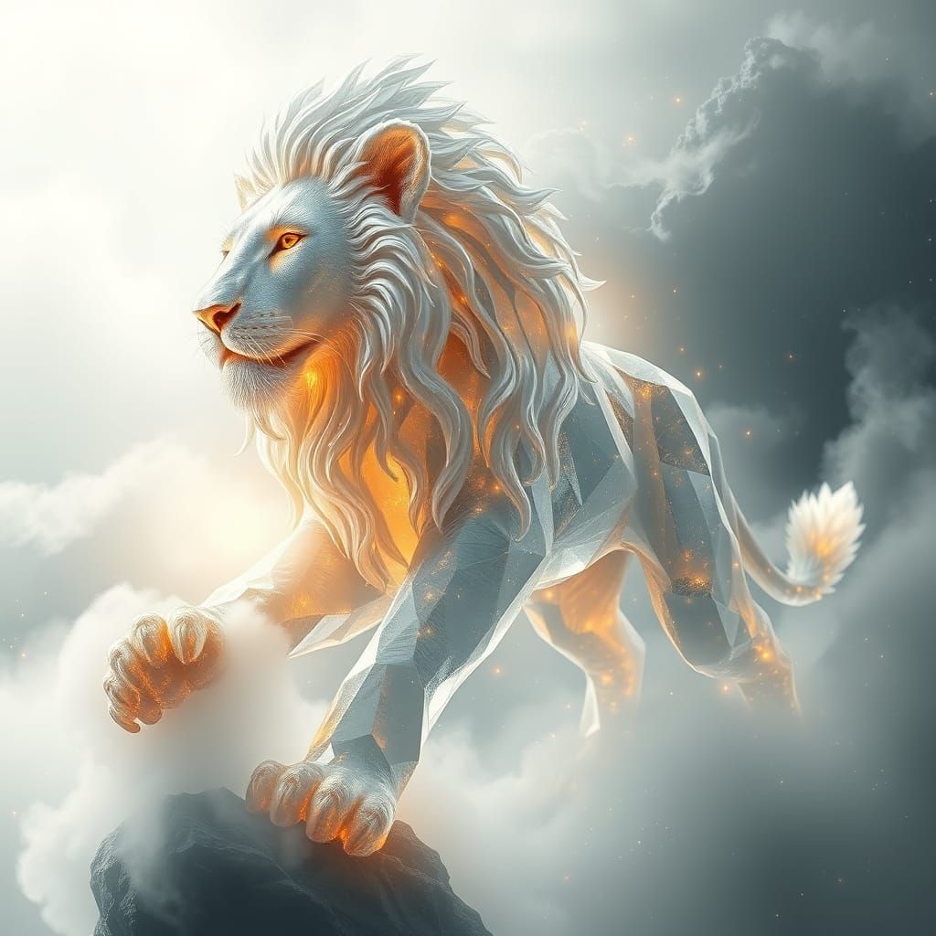 Crystalline Lion Emerges into Cosmic Light