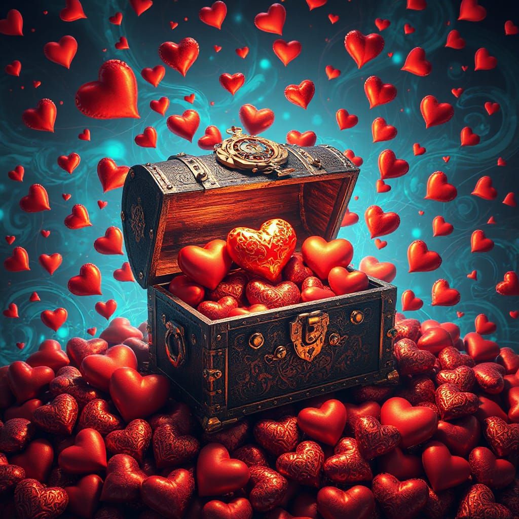 Treasure Chest Overflowing with Hearts: Concept Art