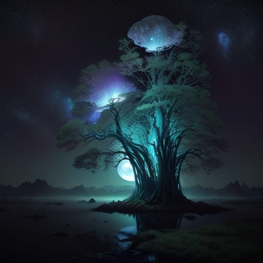 Bioluminescent Forest on Alien Moon