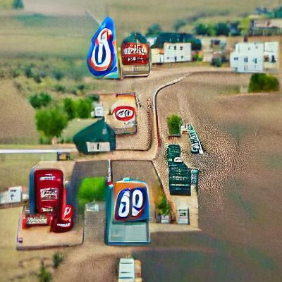 Picturesque Valley Town at Sunset