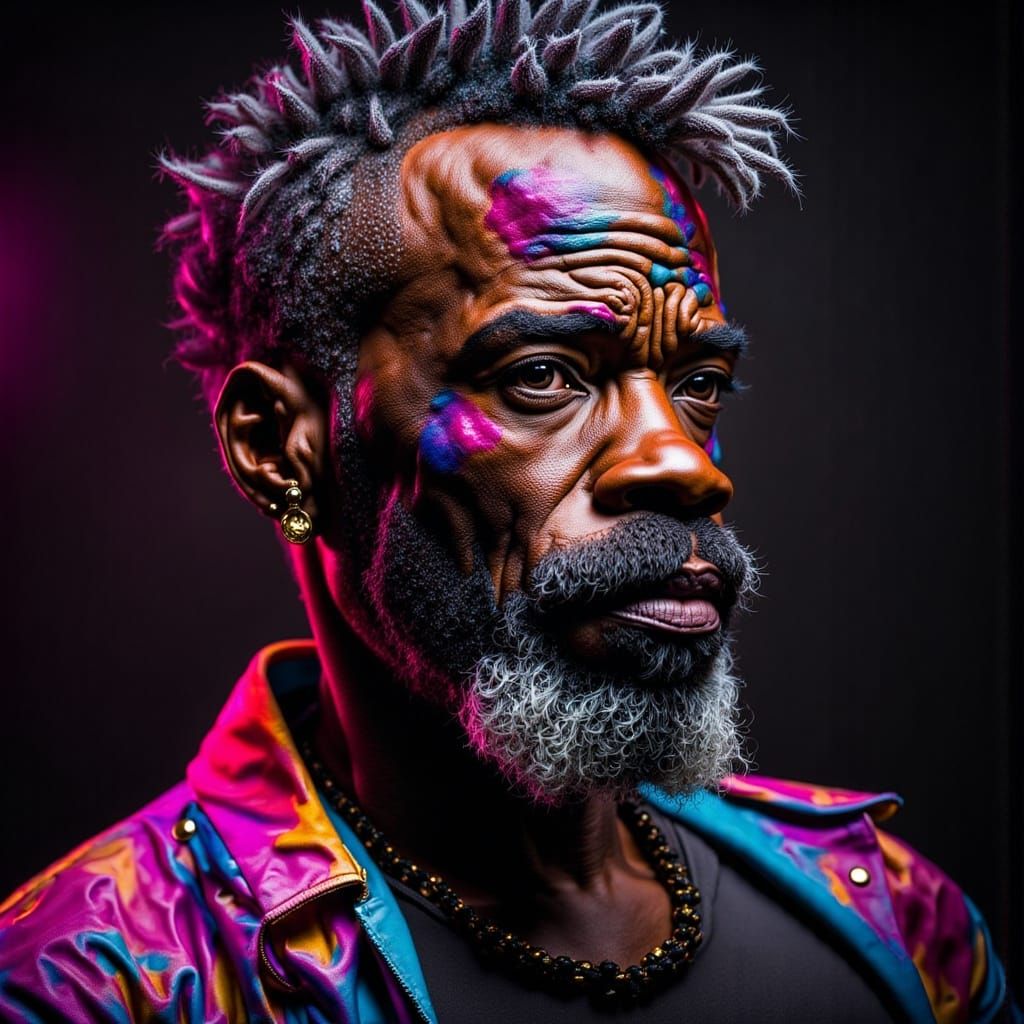 African American Man with a Haggard Face