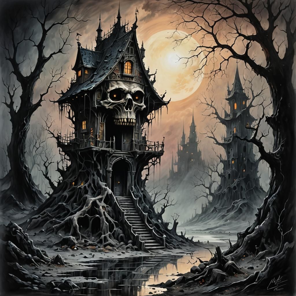 Surreal Dark Fantasy in Soft Pastels