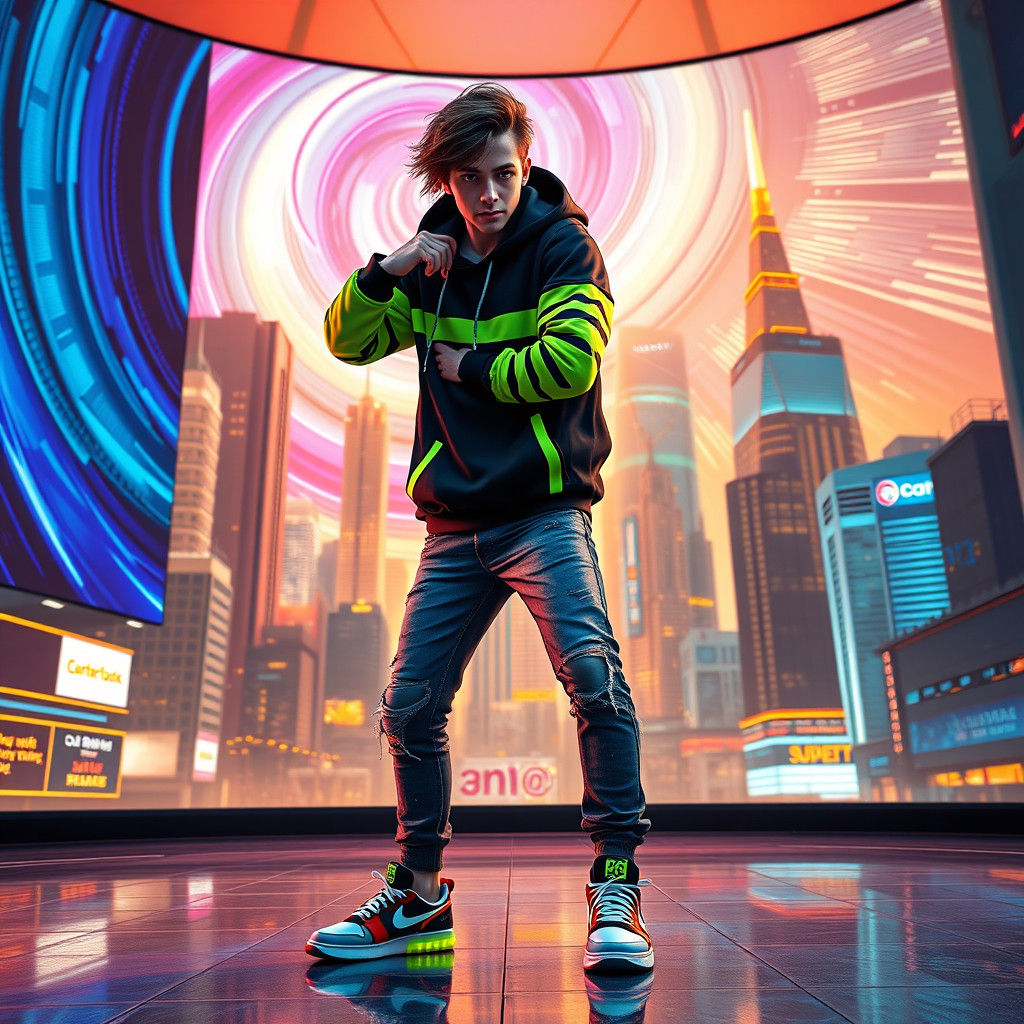 Nick Eh 30 Thug Shake in Neon Cyberpunk City