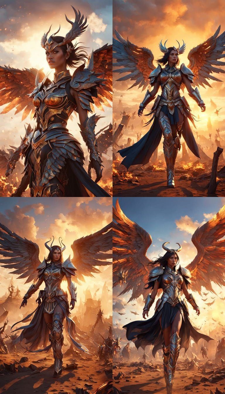 Ethereal Nephalem Warrior Woman in Duality