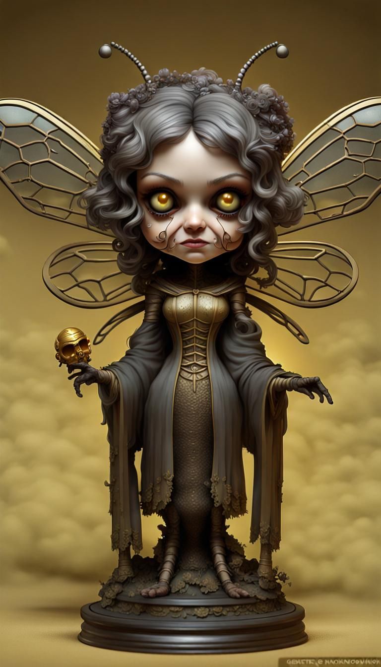 Creepy Cute Bee Queen in Art Nouveau Style