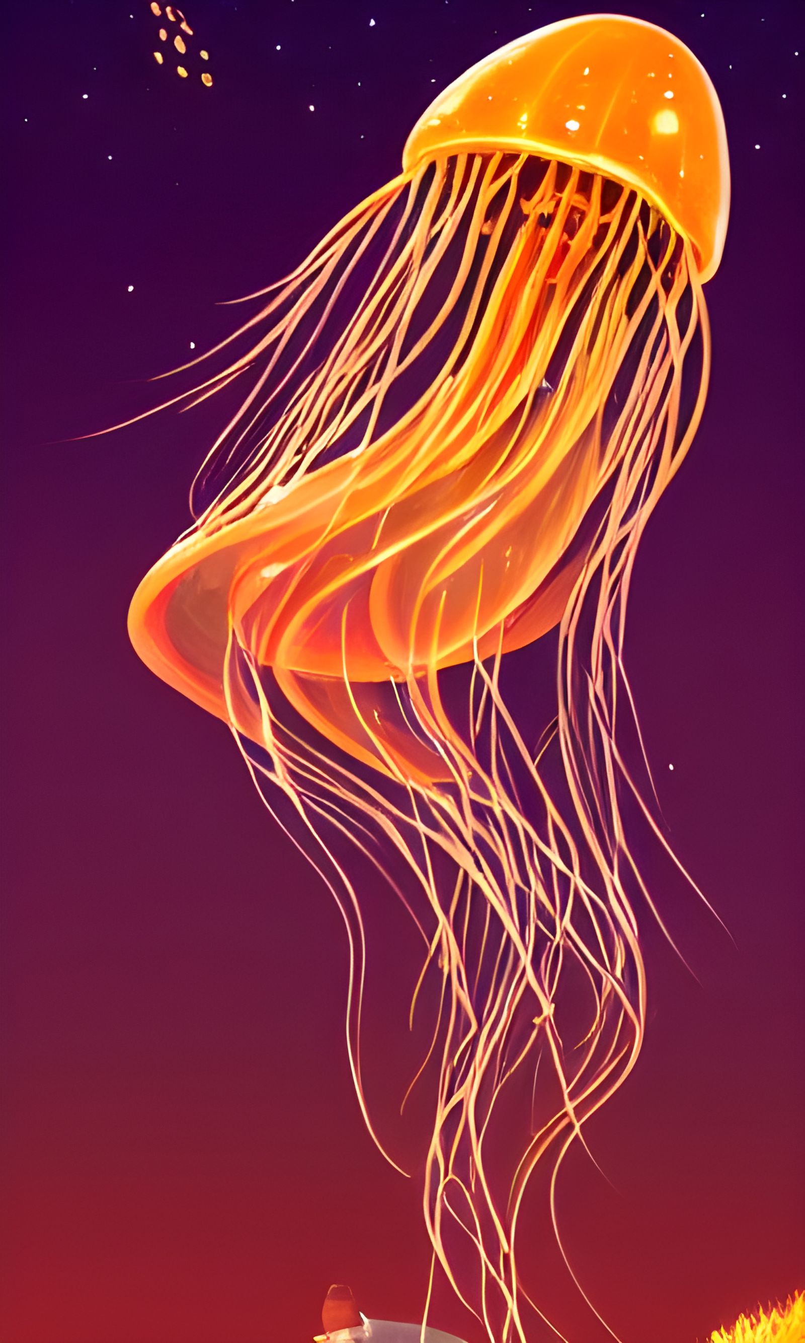 Honeypunk Jellyfish Portrait in Photorealistic Style