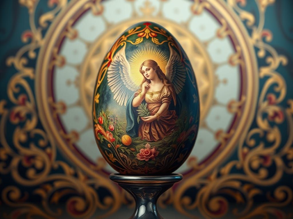 Elegant Easter Egg Masterpiece in Art Deco Style