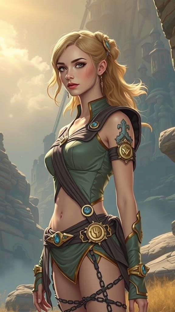 Regal Queen in Classical Contrapposto Pose