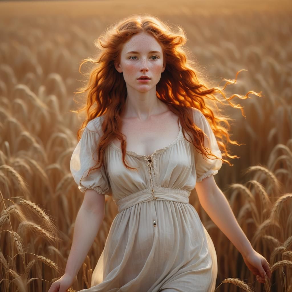 Red head in a Cornfield