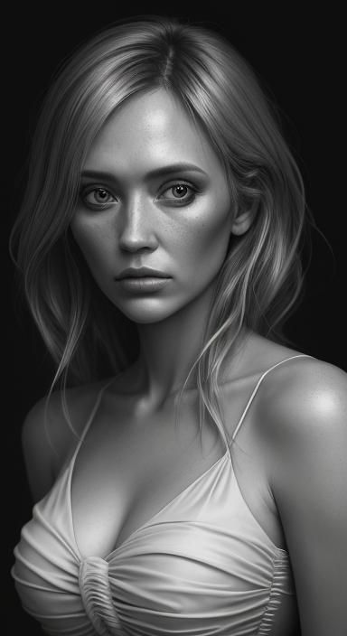 A very beautiful shy girl, in a ruched mini dress