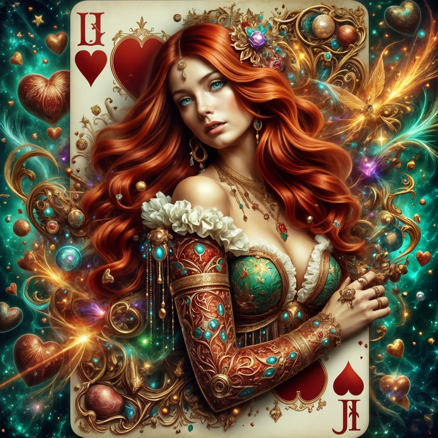 Mystical Queen in Vibrant Card Art