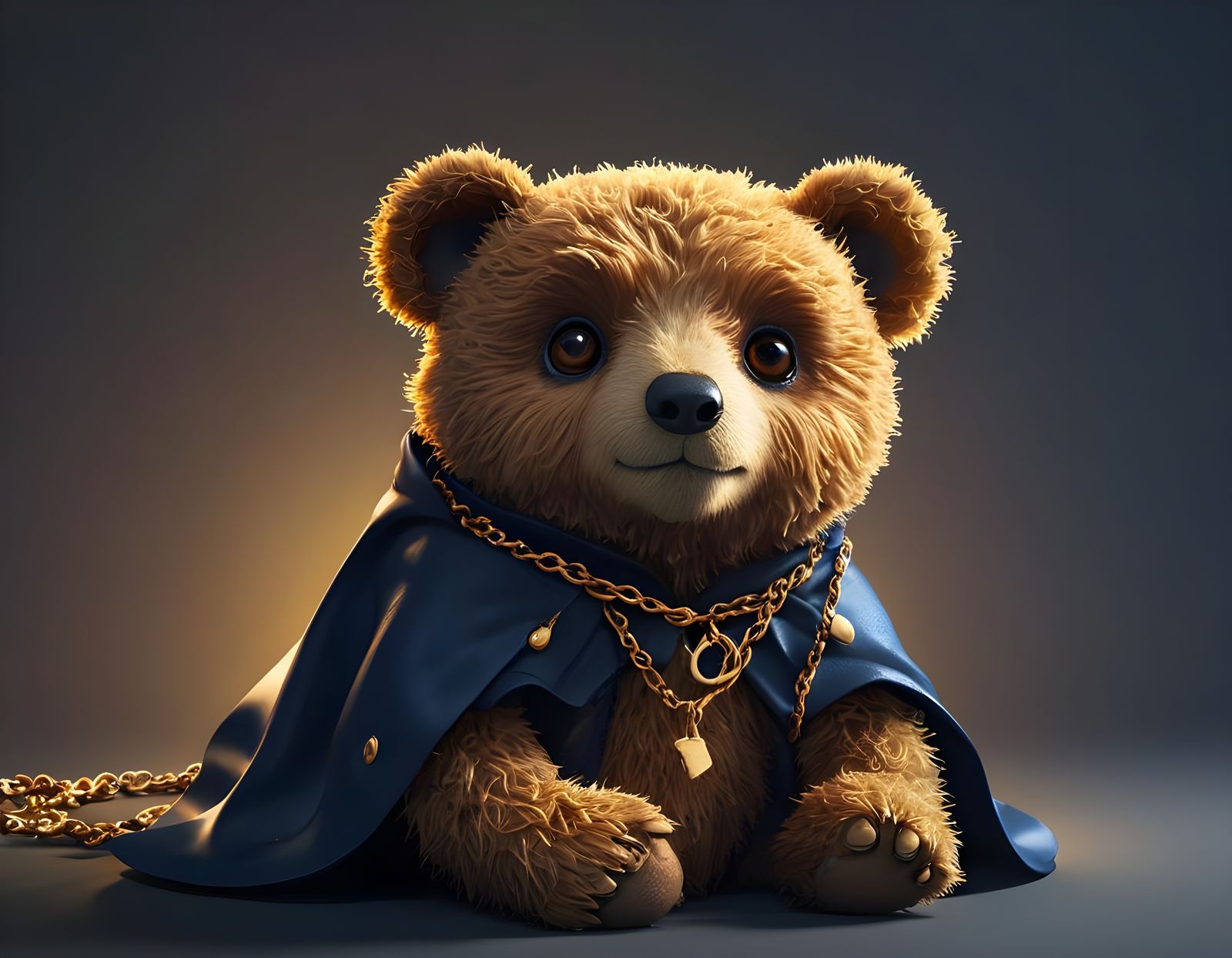 Fantastical Teddy Bear Lord in Dark Fantasy Aesthetic