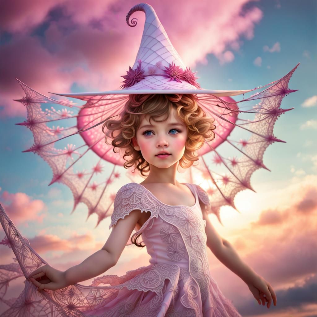 Winged Fairies Dancing in Wildflower Field