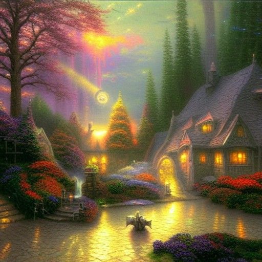 Loyal Fox and Master in Ethereal Fantasy Style