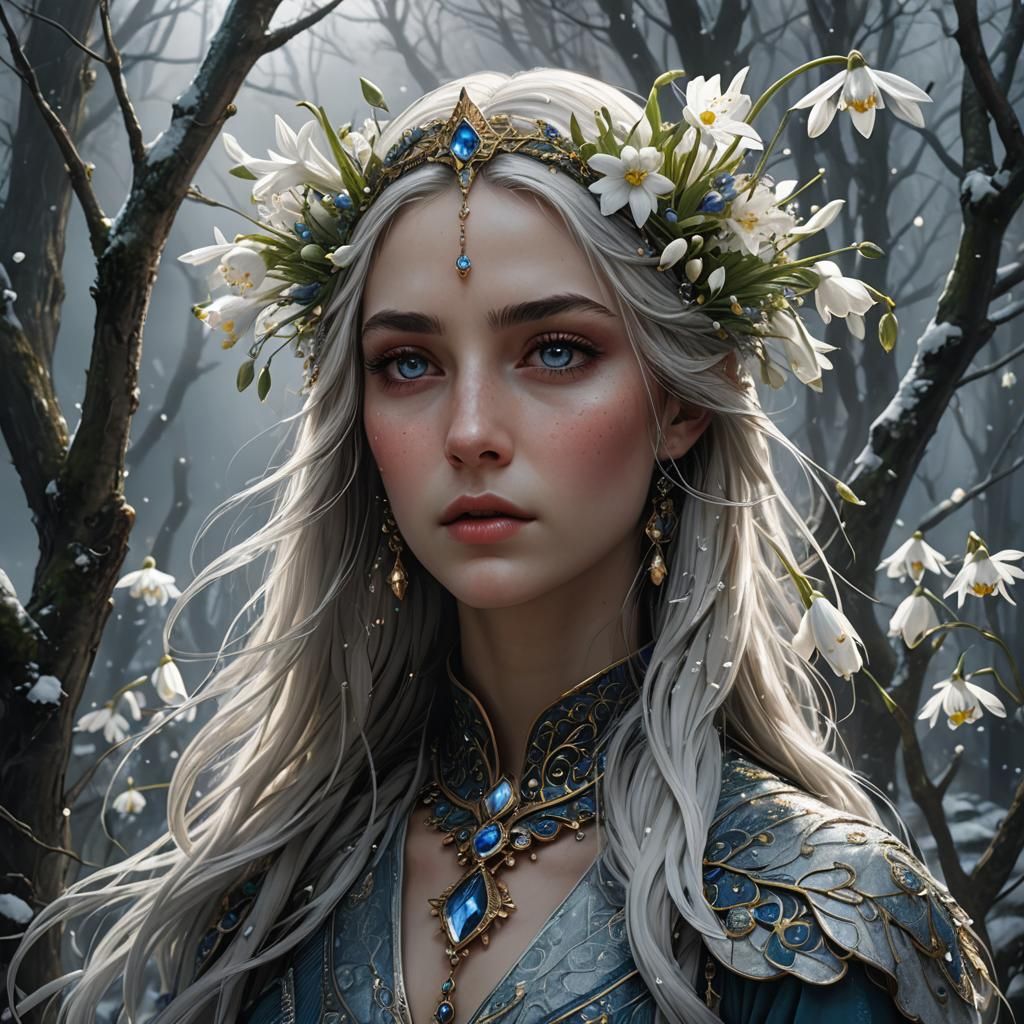 Ethereal Woman Portrait in Detailed Fantasy Art Style
