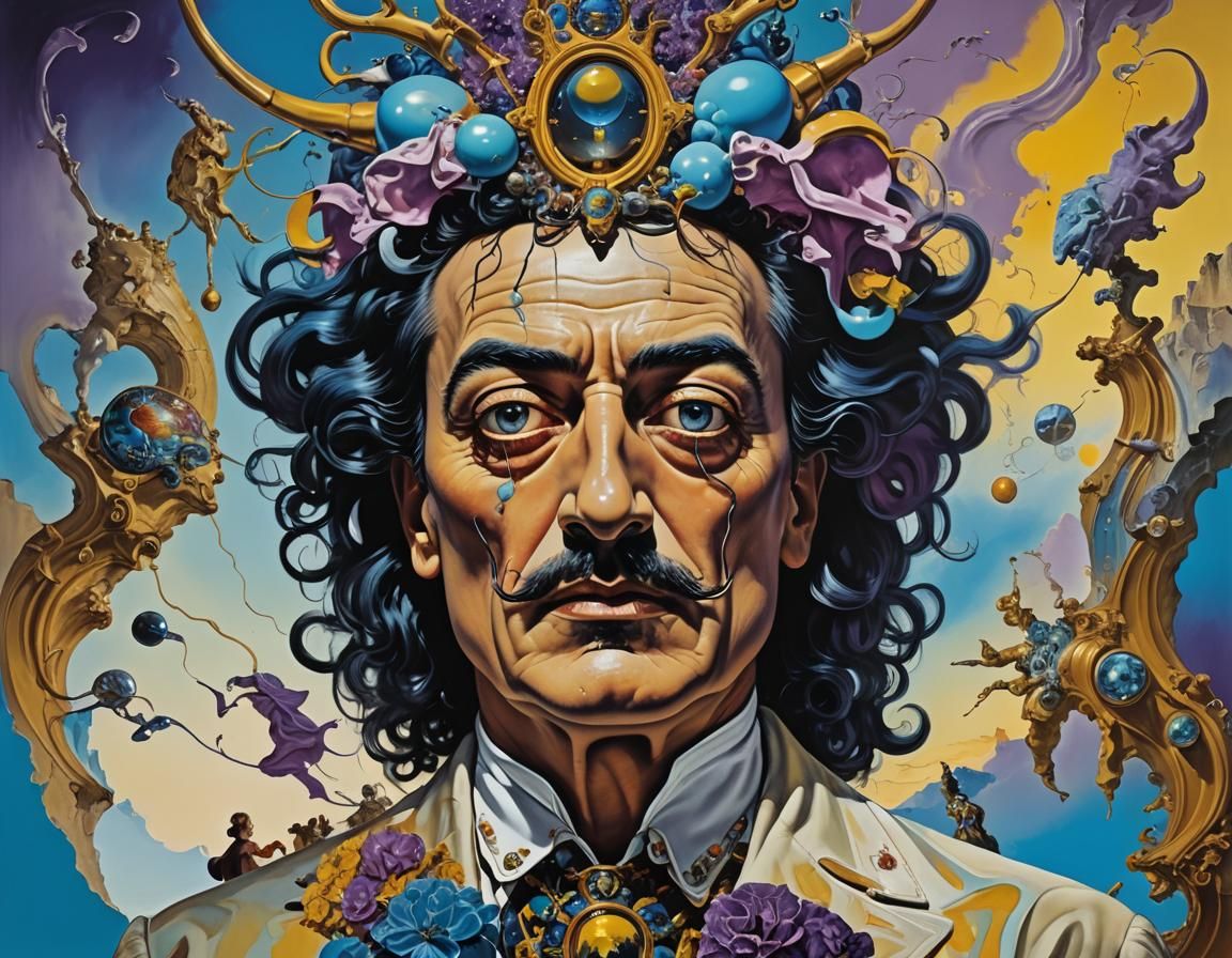 Surrealist Masterpiece in Rococo-Nouveau Style