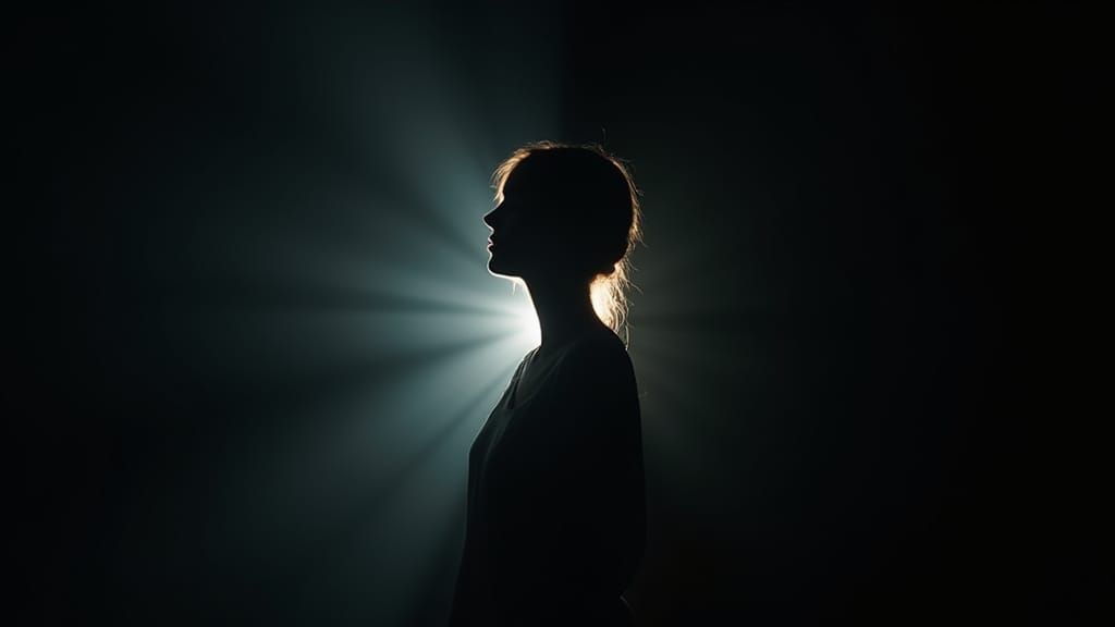 Mysterious Woman of Light in Radiant Glow