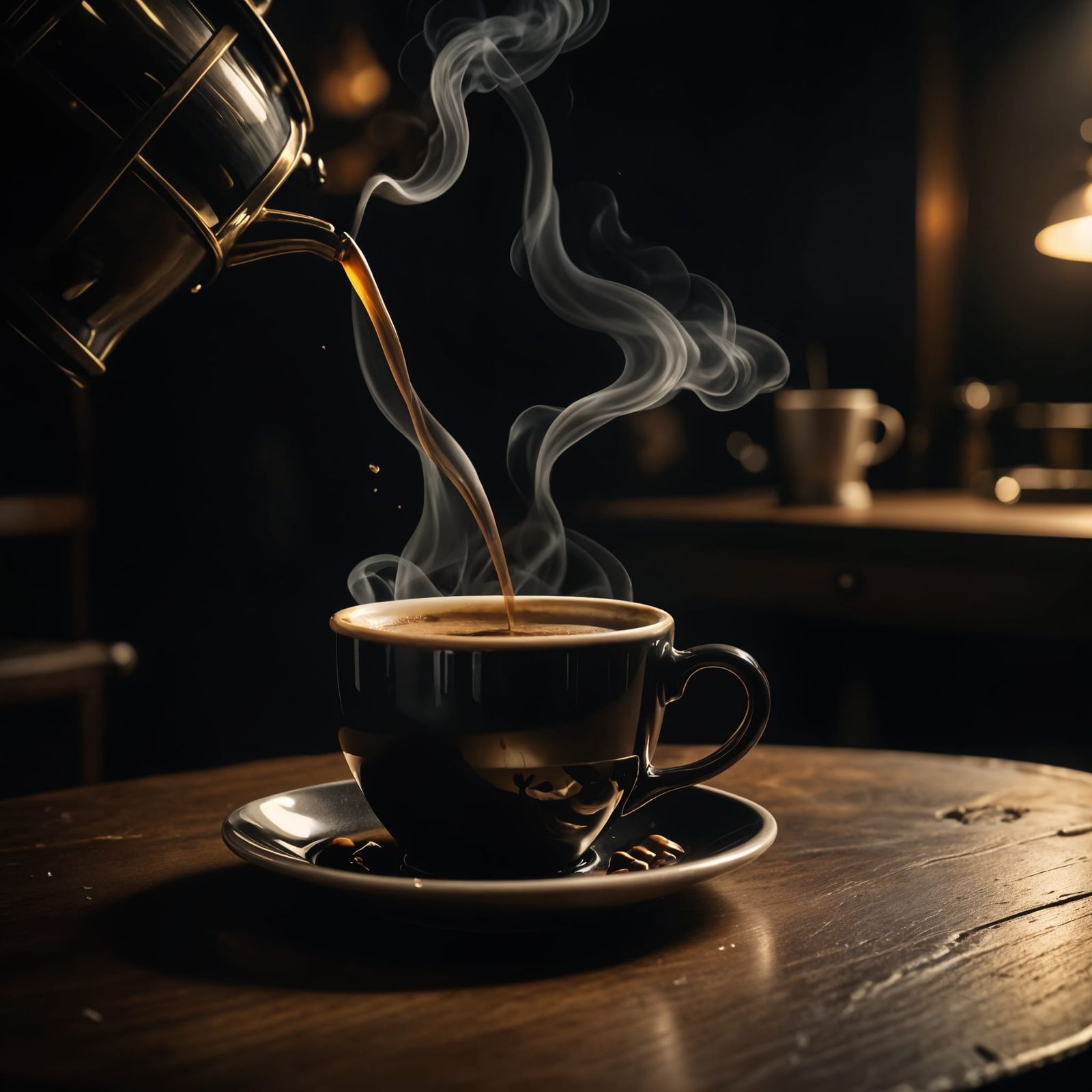 Luxurious Black Coffee Masterpiece in Cinematic Style