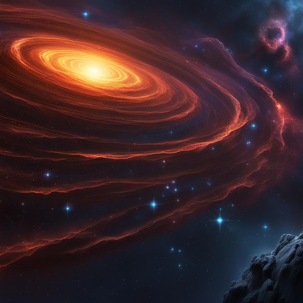 Pulsar Wind Nebula: Detailed Matte Painting in Deep Color