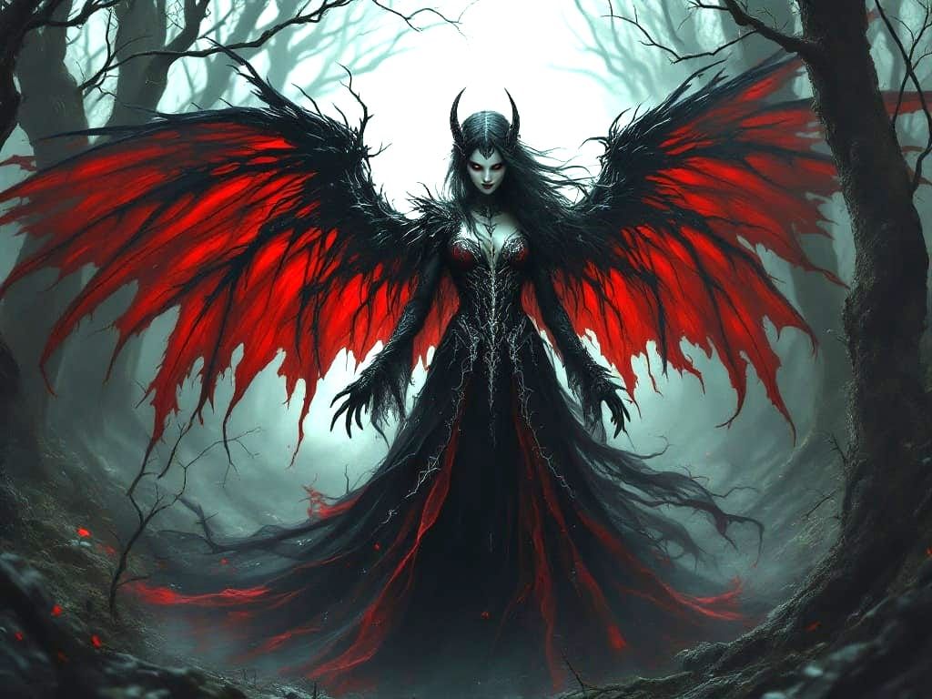 Gothic Faerie in Dark Forest