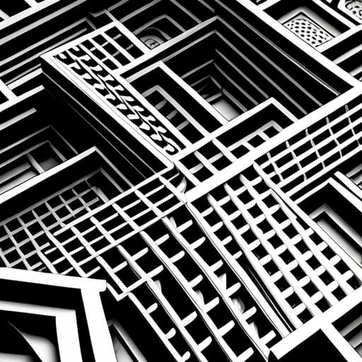 Monochrome Abstract Block Art in High Definition