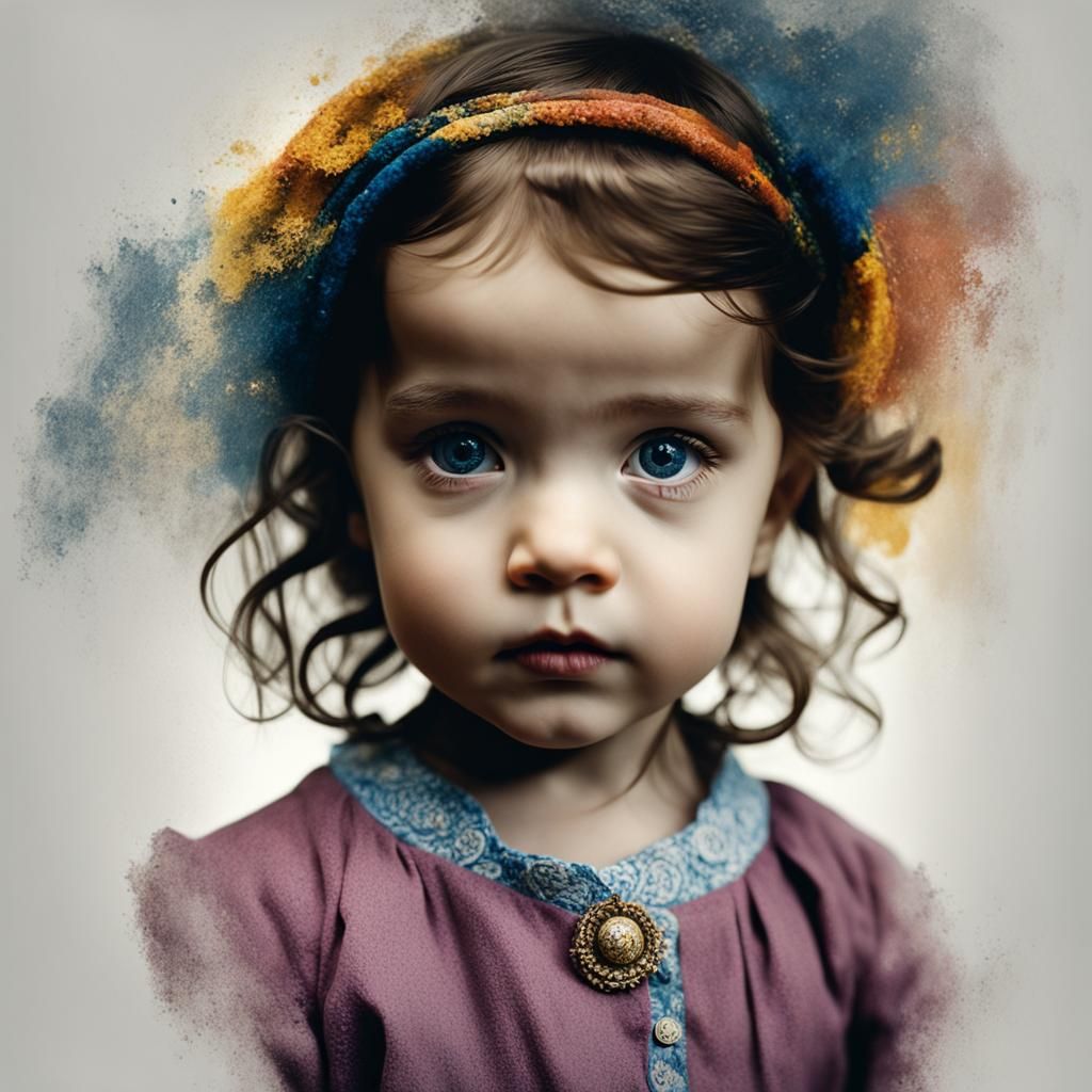 Infant Girl Portrait in the Style of Old Masters