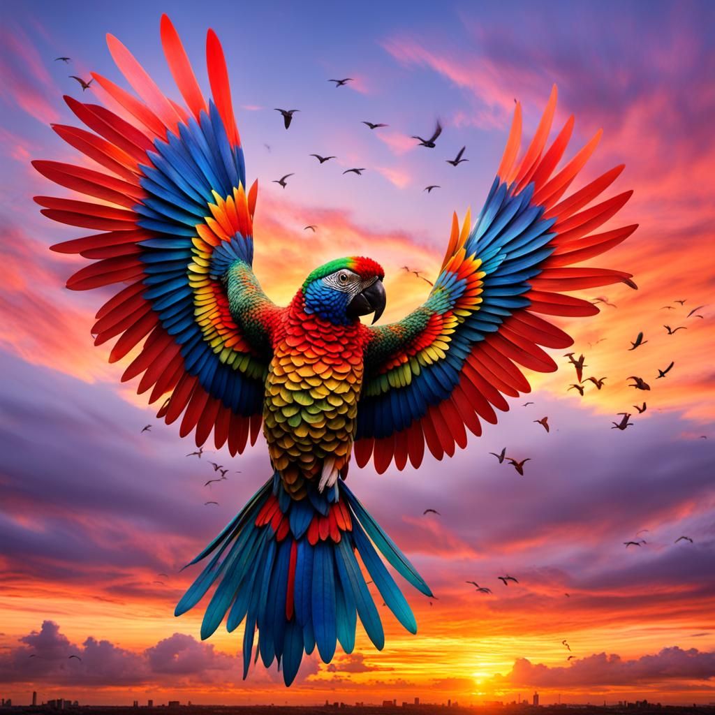 Glass Birds Form Ultra Parrot Silhouette