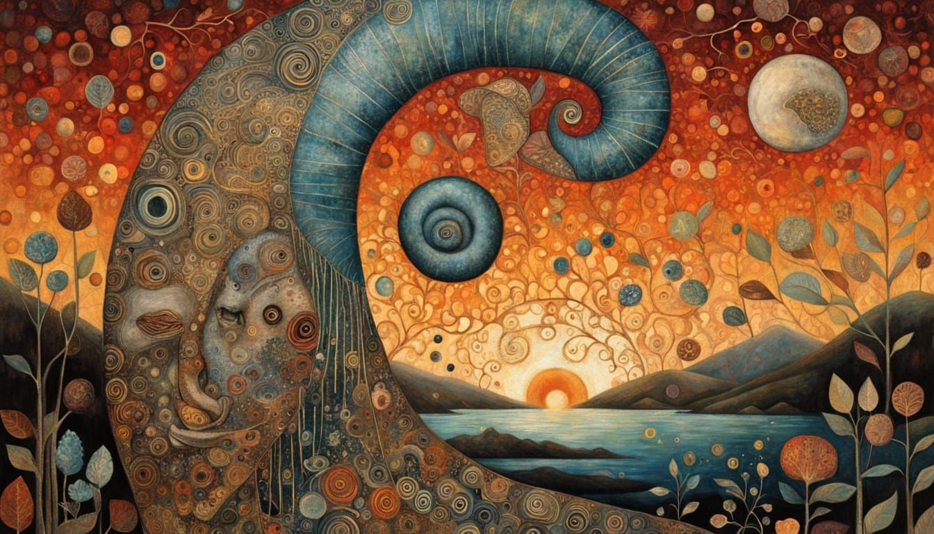 Surrealistic Goddess of the Labyrinthine Sunset