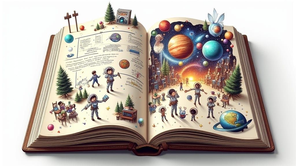 Notebook Doodle Universe with Chaotic Comic Style