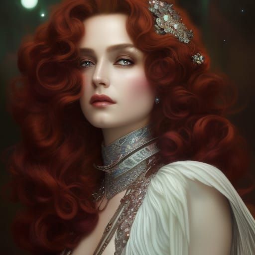 Silver Queen Portrait with Crystals and Glitter