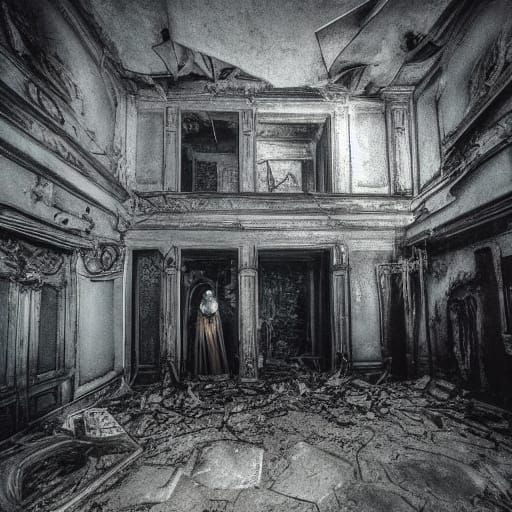Ethereal Figure Walks Through Abandoned Mansion in Haunting ...