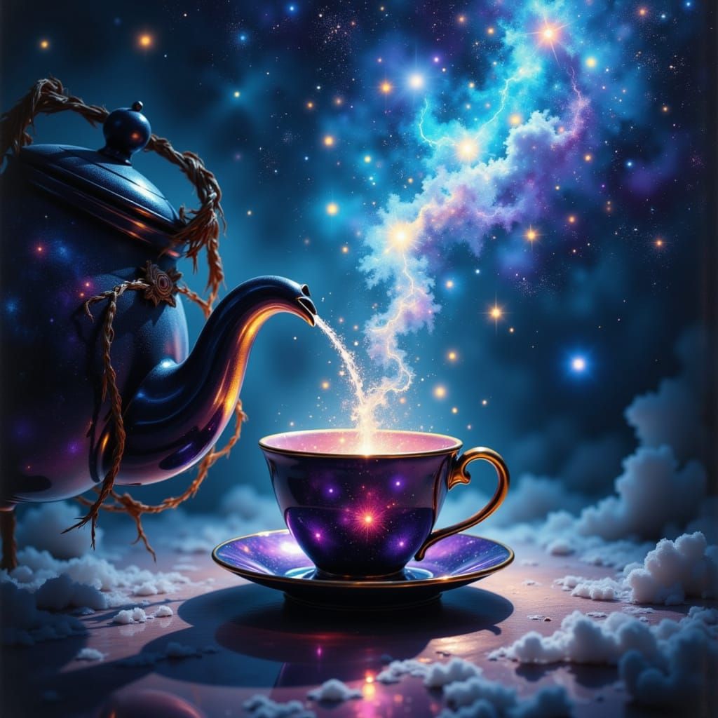 Obsidian Teapot Pours Stardust Into Nightshade Cup
