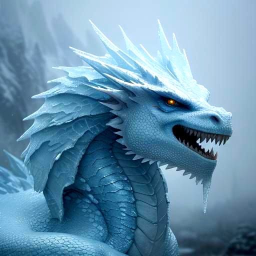 Cute Baby Ice Dragon in Cinematic Style