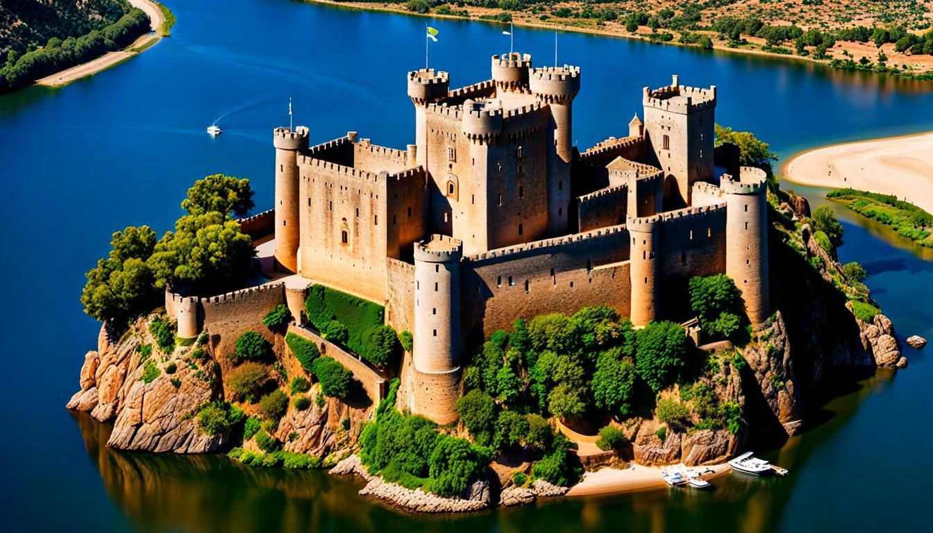 Stunning Ultrarealistic Castelo de Almourol on Tagus River