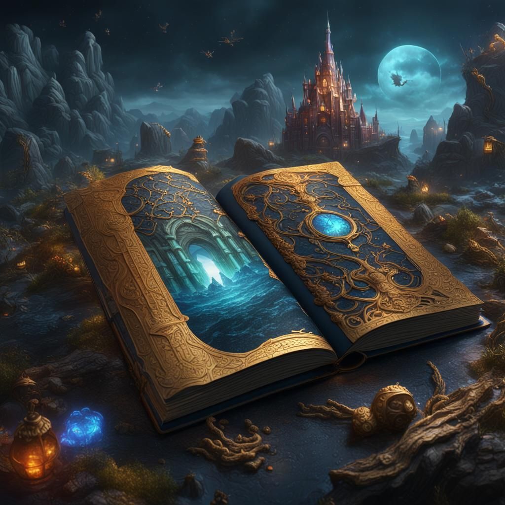 Fantastical Element Book in Detailed Matte Painting