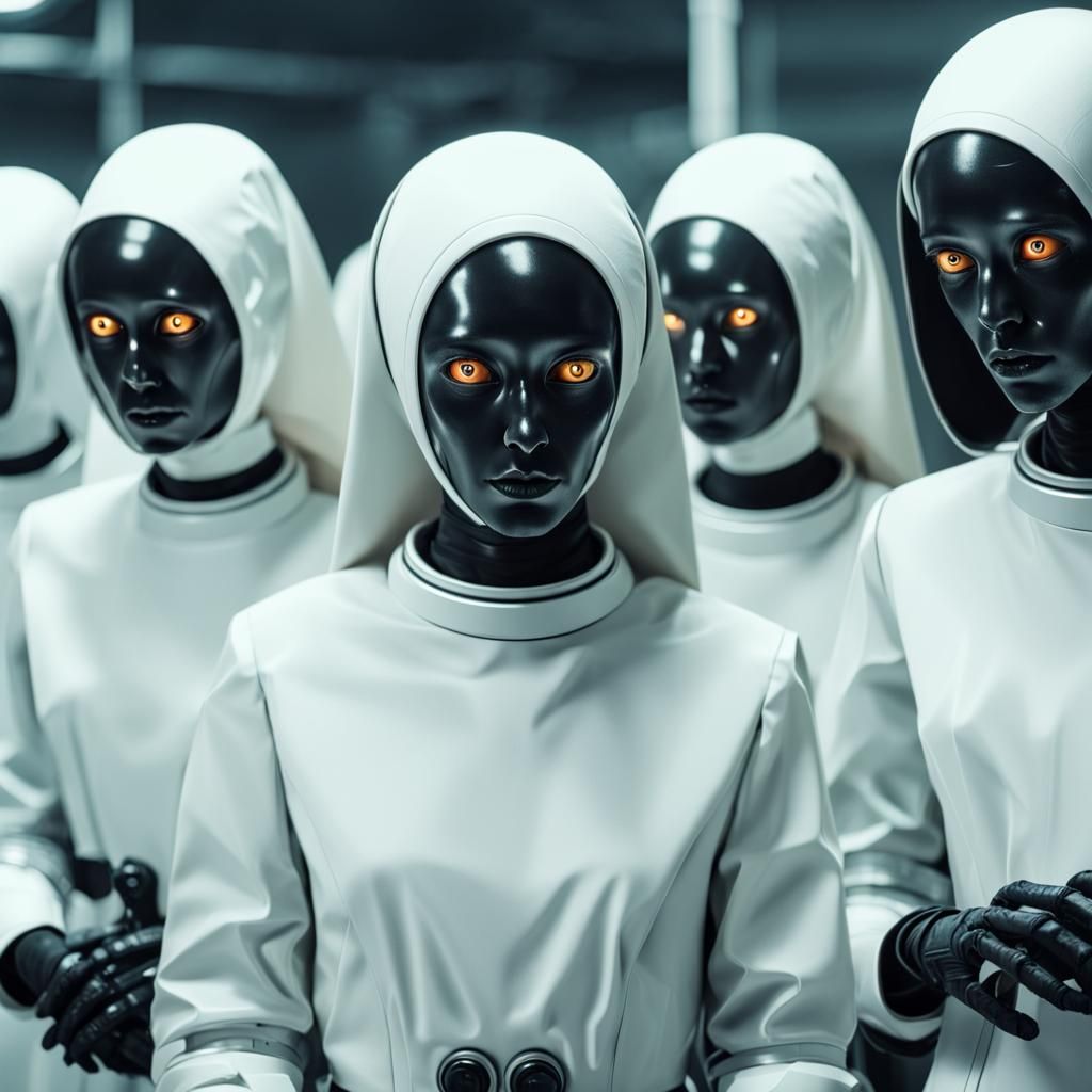 Macabre Nuns in Spacesuits on Alien Planet