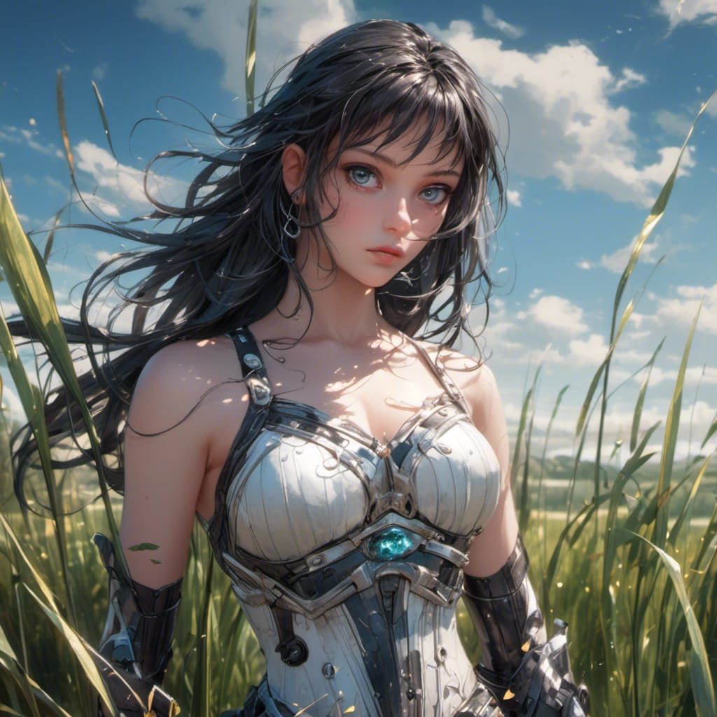 Naturistic Woman Works in Field, 19th Century