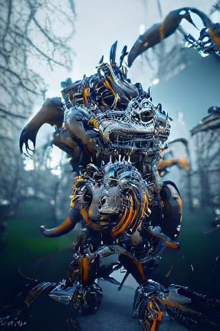 Detailed Mechanical Monster in Unreal Engine