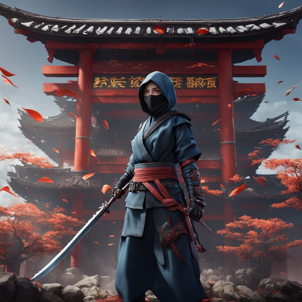 Female Ninja in Fantasy Concept Art Style