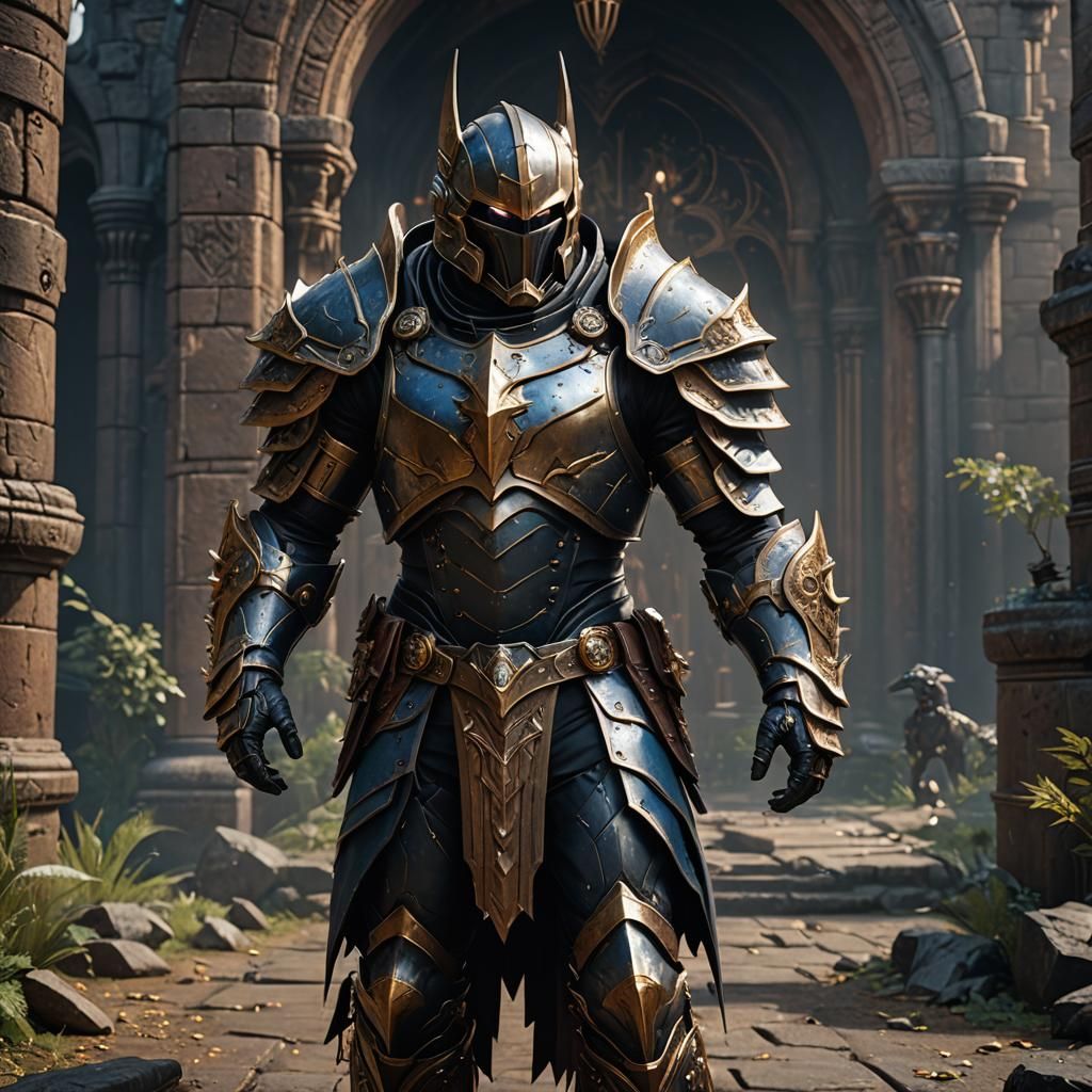 Armored Batarian Male Guardian in Detailed Matte Painting