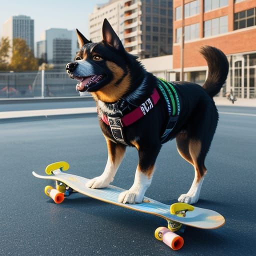 Adorable Dogs Riding Skateboards in Action