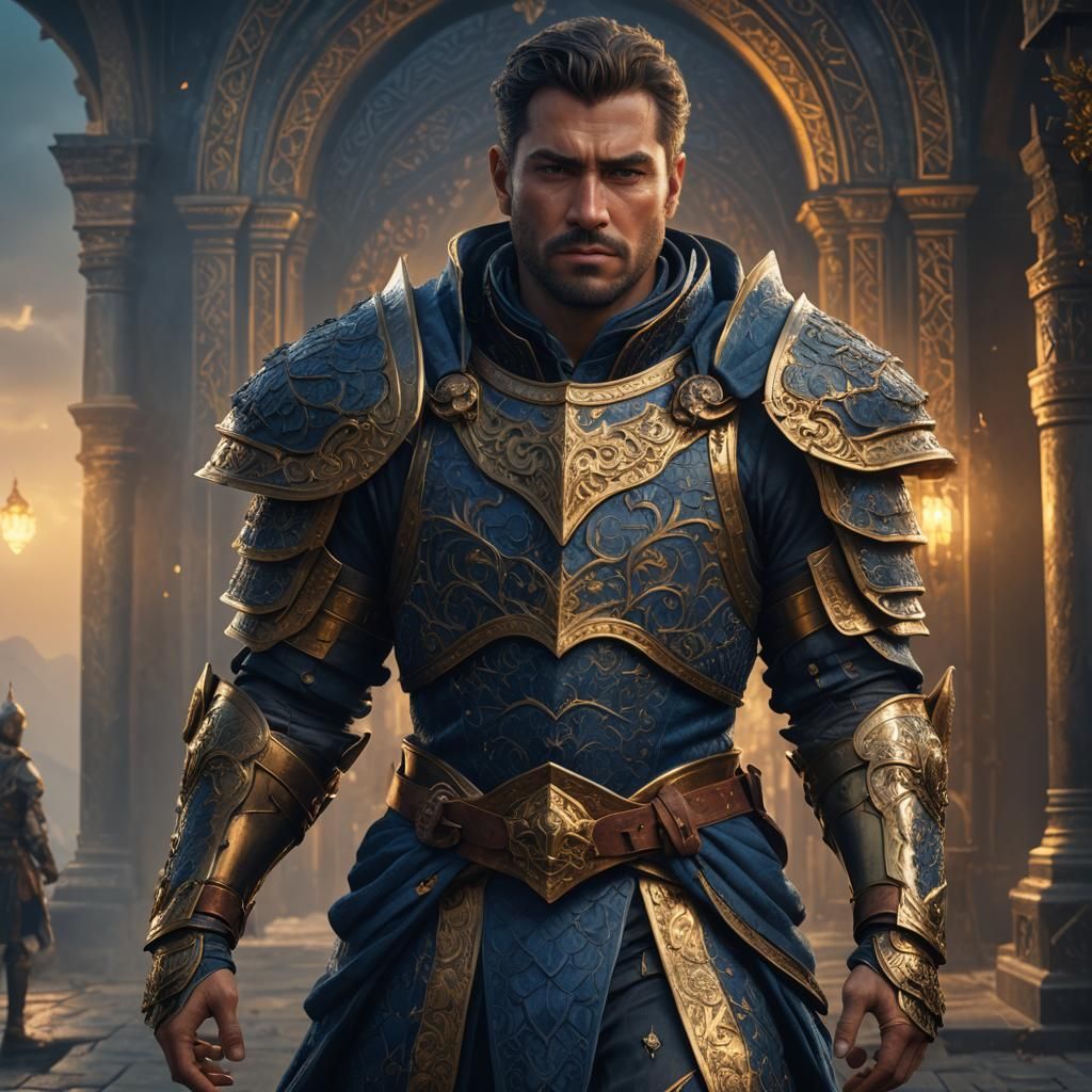 Handsome Armored Man in Fantasy Concept Art