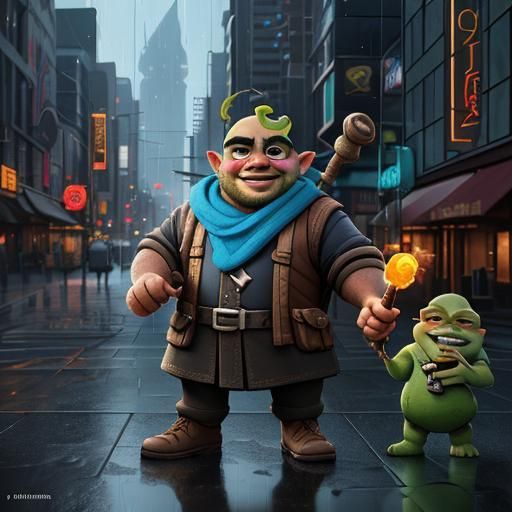 Shrek's Bank Heist: Hyperrealistic Digital Art