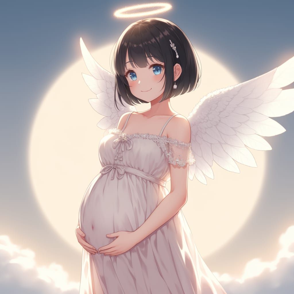 Anime Angel Radiates Joy and Love