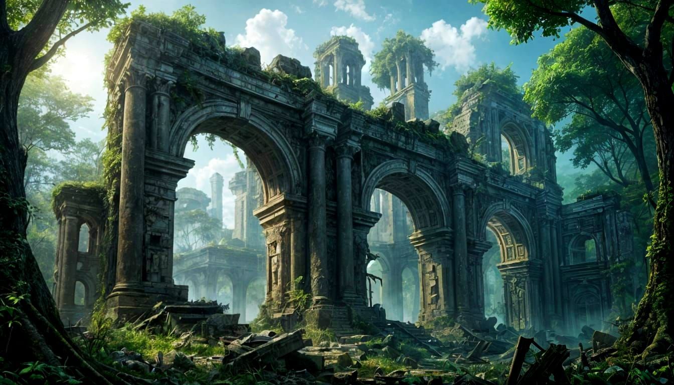 Eldritch Ruins Amidst a Forgotten Forest