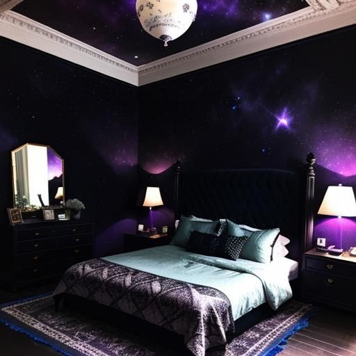 Night Sky Bedroom Hideaway in Art Deco Style