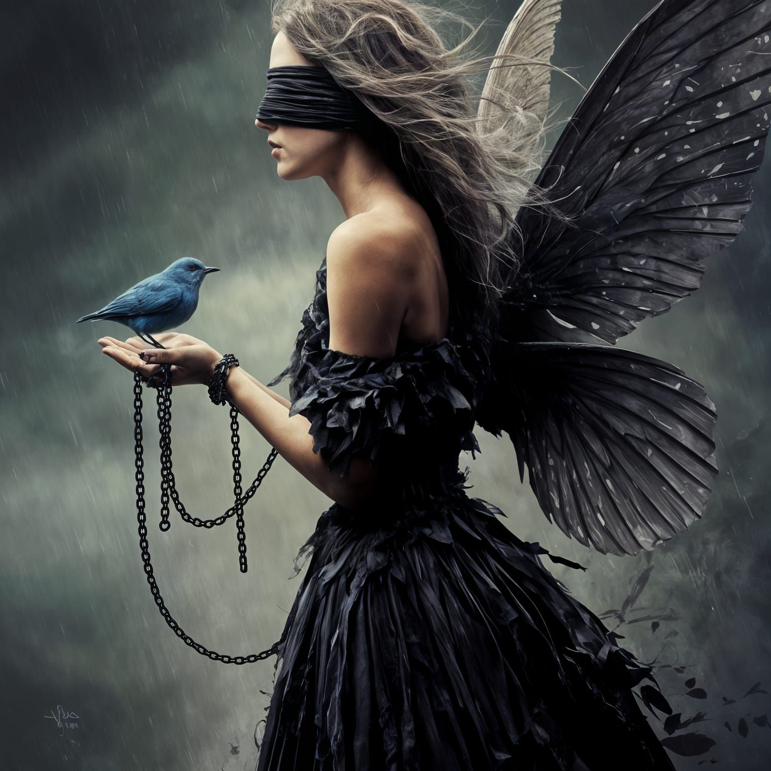 Enchanted Fairy Trapped by Chains and Chains of Thought