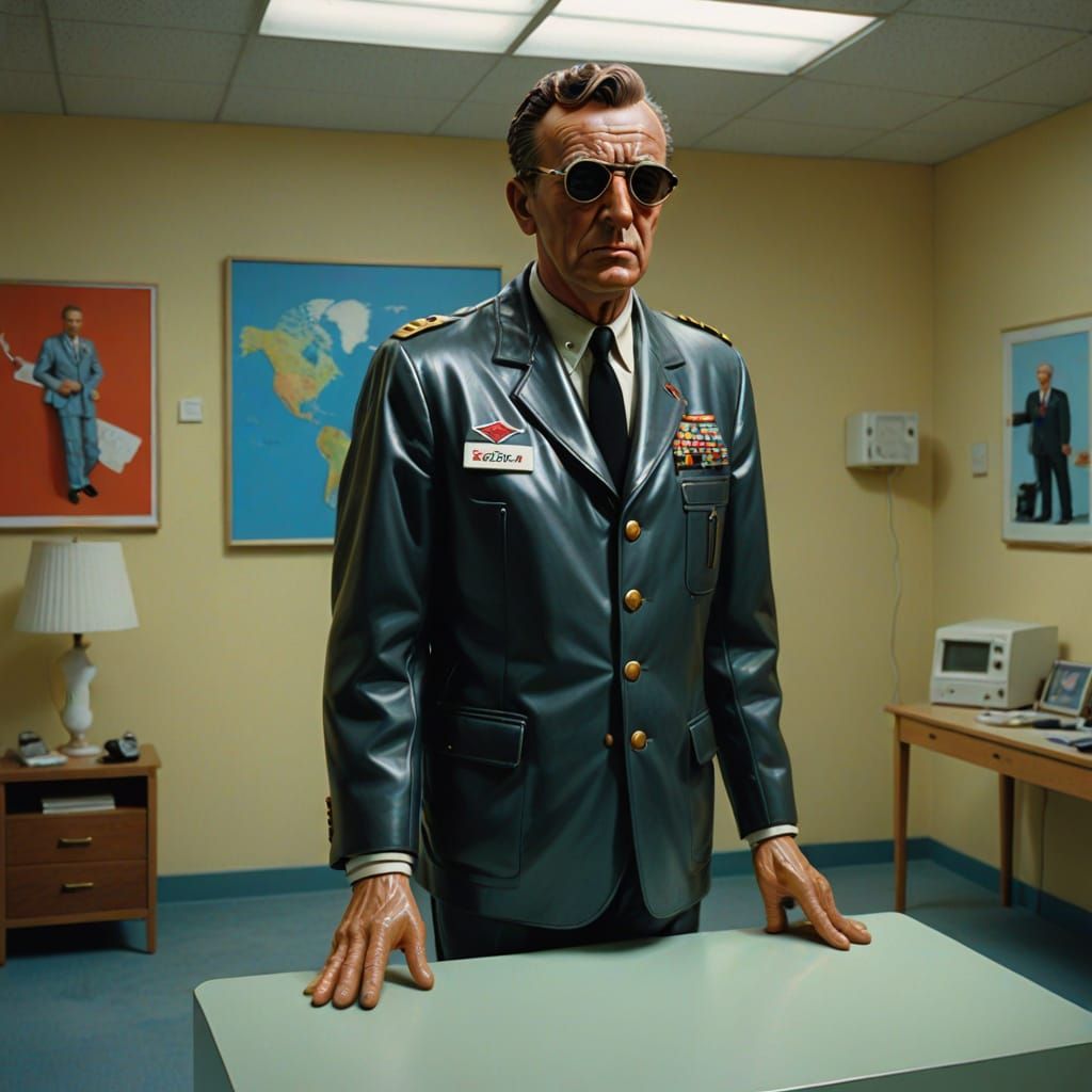 Hyperrealistic Sculpture of Dr. Strangelove in Pop Art Style